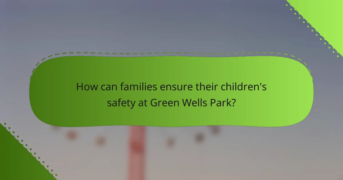 How can families ensure their children's safety at Green Wells Park?