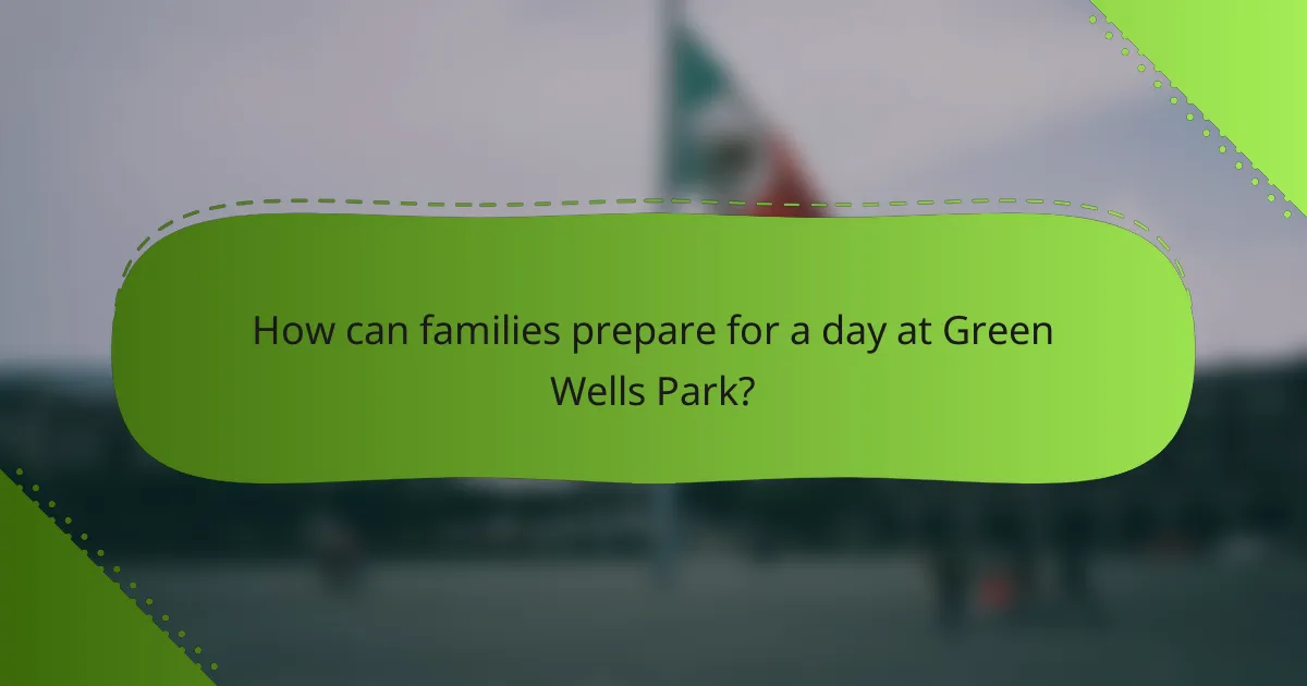How can families prepare for a day at Green Wells Park?