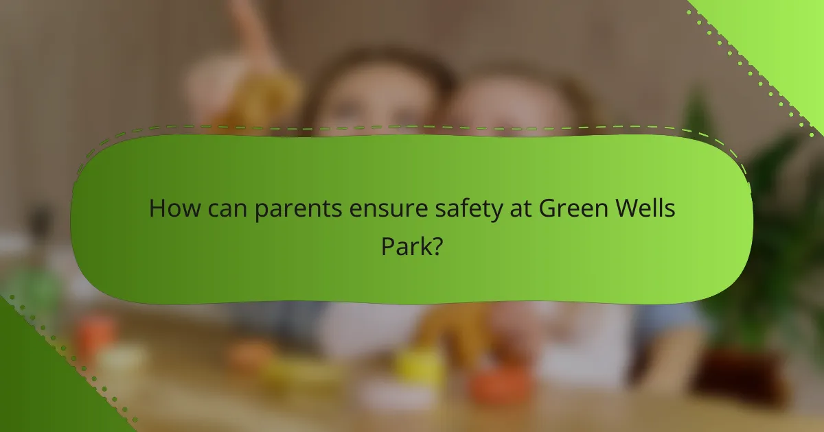 How can parents ensure safety at Green Wells Park?