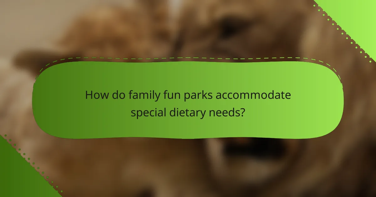 How do family fun parks accommodate special dietary needs?