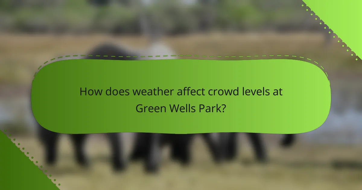 How does weather affect crowd levels at Green Wells Park?