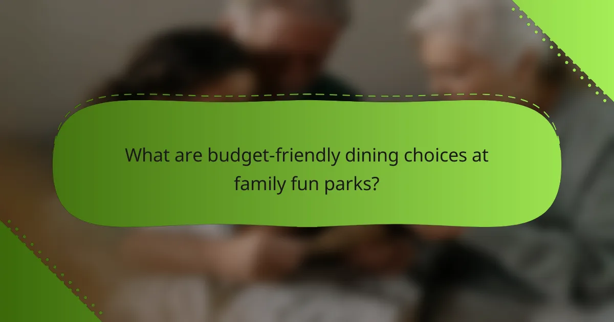 What are budget-friendly dining choices at family fun parks?