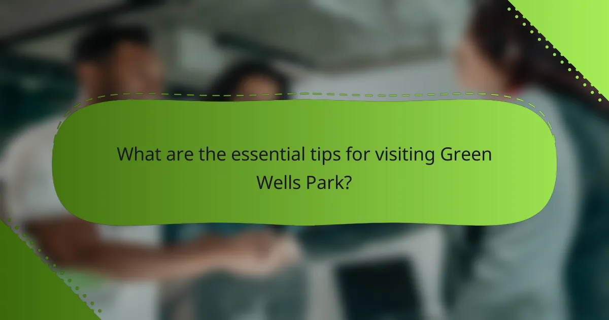 What are the essential tips for visiting Green Wells Park?